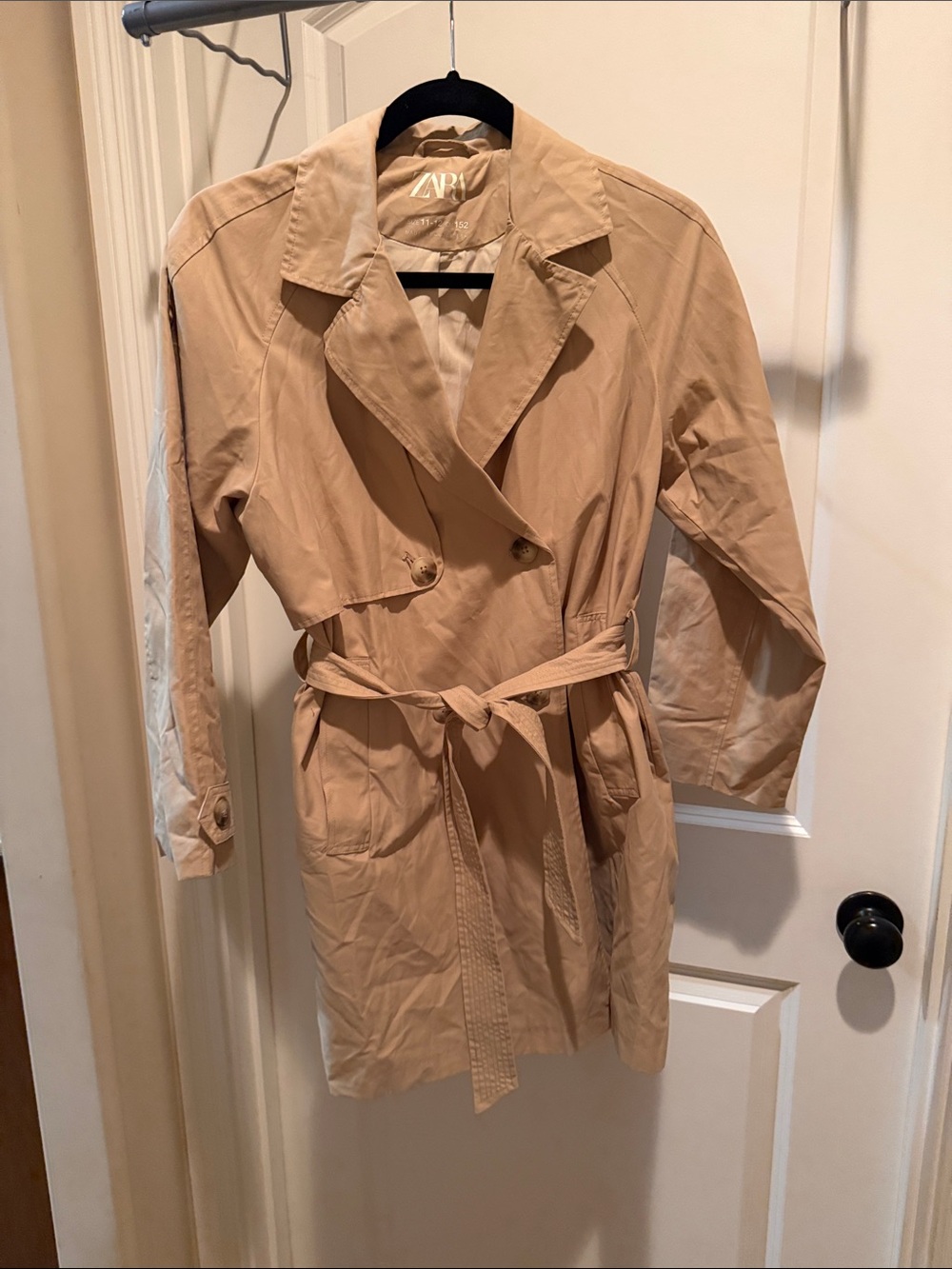 Zara Tan Trench Coat with Waist Tie